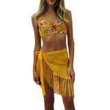 Cover-up Beach Bikini Chiffon Fringe Hem Sarong