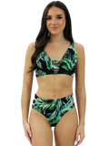 Printed Ribknit Strappy Midkini 2pc Set