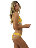 Printed Ribkint Double Strap Bikini 2pc Set